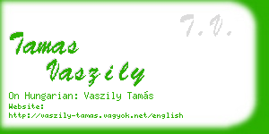 tamas vaszily business card